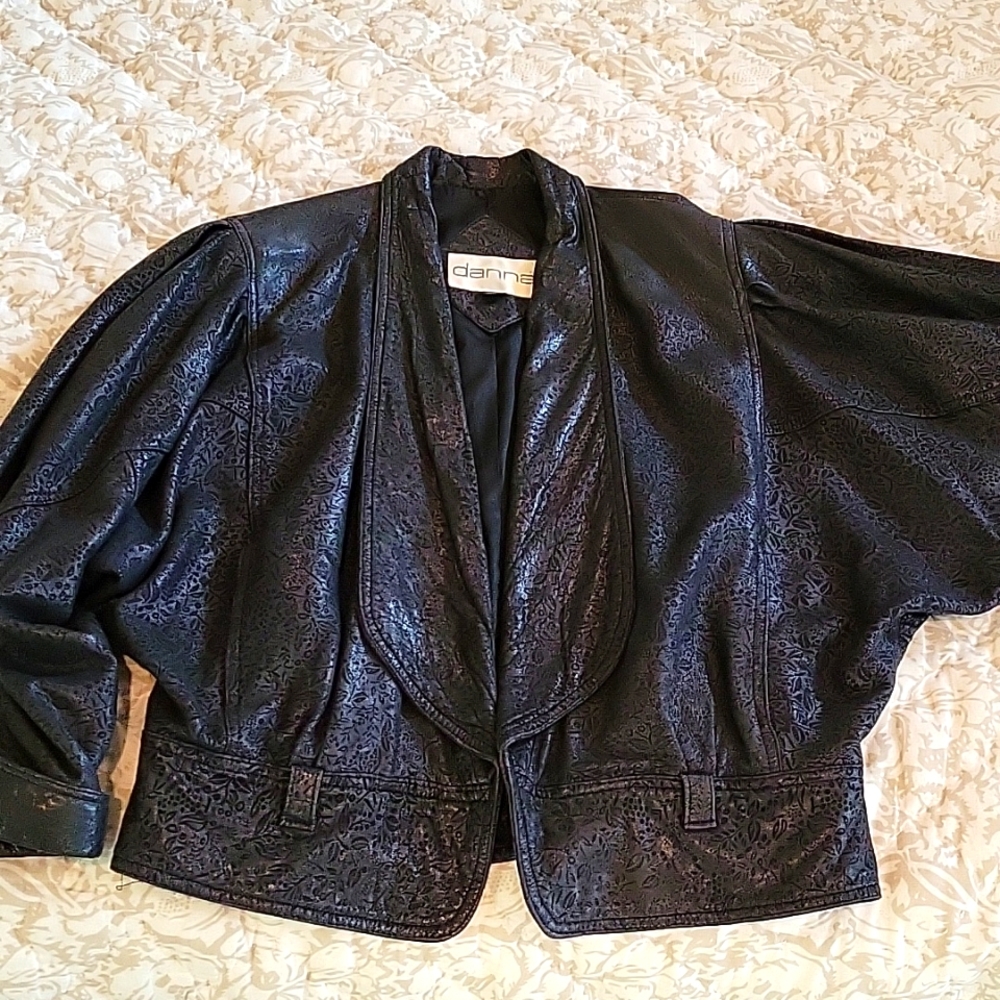 Leather jacket, bomber style